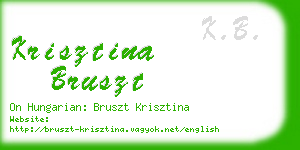 krisztina bruszt business card